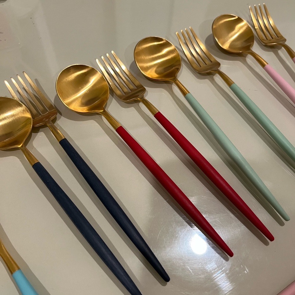 Cutipol Goa Gold Cutlery Flatware Dinnerware Spoon Fork Set